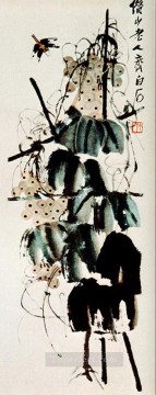 Qi Baishi correhuela y uvas 2 tinta china antigua Pinturas al óleo